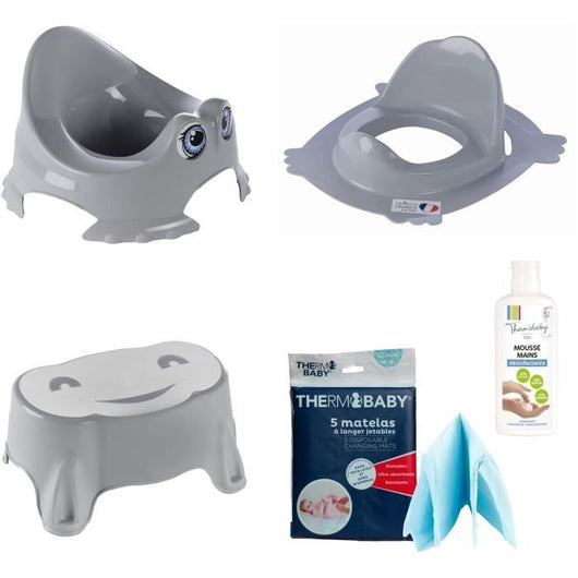 Baby Pot + WC Riducing + Passi non slip + Materasso mutevole usa e getta + schiuma disinfettante