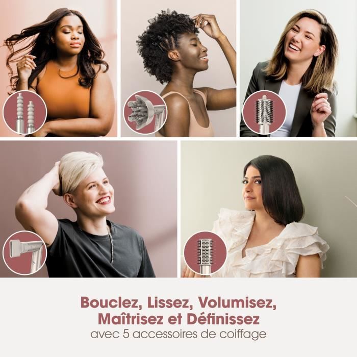 Asciugacapelli e styler 2 in 1 - SHARK FLEXSTYLE - HD446SLEU - 5 accessori - Champagne - 1400 W