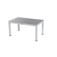 ARREDO SEGINUS TAVOLINO CON PIANO IN VETRO CM. 150X90X75H CAPPUCCINO-BIANCO