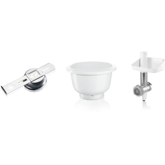 Accessori Baking Sensation - BOSCH - MUZ5BS1 - Tritacarne - Griglia 5 mm - Accessorio biscotti 4 forme - Ciotola 3,9 L