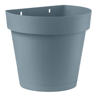 VASO GERLA in plastica CLEO VARI COLORI vaso a muro diam. 25 cm per esterno VECA Color: AZZURRO PROVENZA