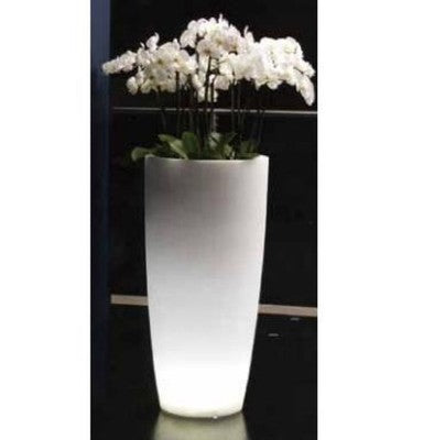 VASO TONDO LUMINOSO PER FIORI GHIACCIO LAMP DESIGN CM. 40X90H ARREDO GIARDINO