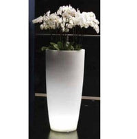 VASO TONDO LUMINOSO PER FIORI GHIACCIO LAMP DESIGN CM. 40X90H ARREDO GIARDINO