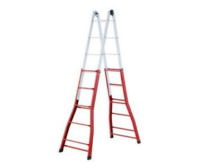 SCALA ACCIAIO TELESCOPICA 5+5 GRADINI H 4,80 MT