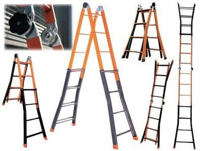 SCALA ACCIAIO TELESCOPICA 4+4 GRADINI H 3,80 STEP UP