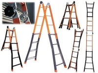 SCALA ACCIAIO TELESCOPICA 4+4 GRADINI H 3,80 STEP UP