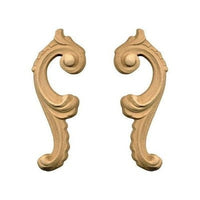 Fregio per Mobili in Pasta di Legno finitura Grezza Dx+Sx 35x92 mm art.03.4860