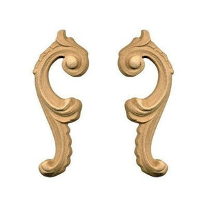 Fregio per Mobili in Pasta di Legno finitura Grezza Dx+Sx 35x92 mm art.03.4860