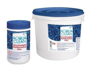 CLORO TRIPLEX MULTIFUNZIONE PASTIGLIE 200GR PER MANUTENZIONE PULIZIA PISCINE