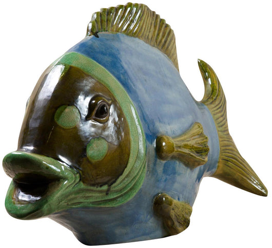 Biscottini Pesce in ceramica decorata a mano L75xPR25xH45 cm