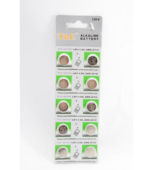 Batteria Pila Bottone 1.55v Alcalina - G10 -3891-Lr1130 - Confezione 10 Pezzi
