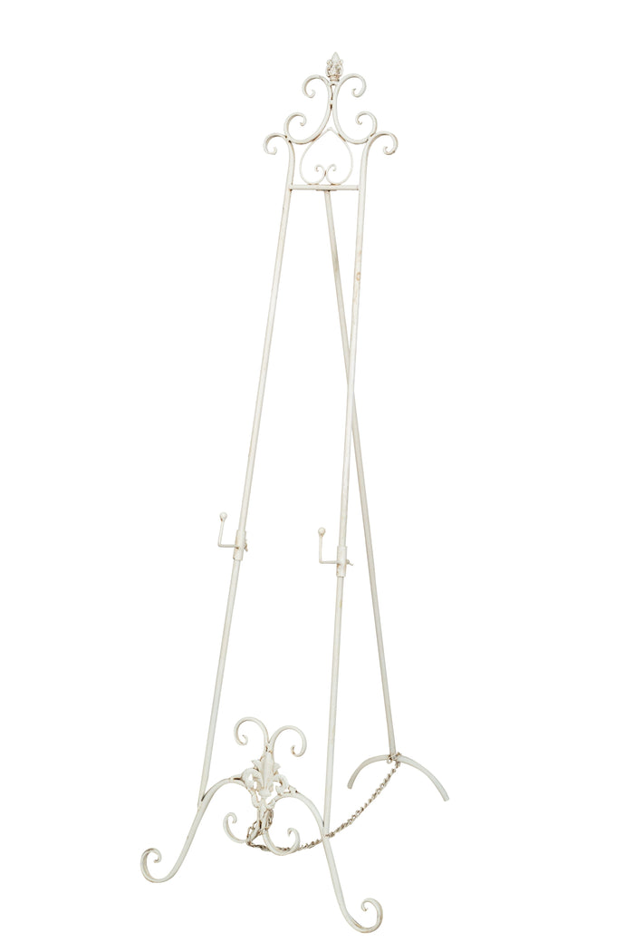 Biscottini Portaquadro in ferro battuto finitura bianca anticata L53xPR96xH150 cm Elegante