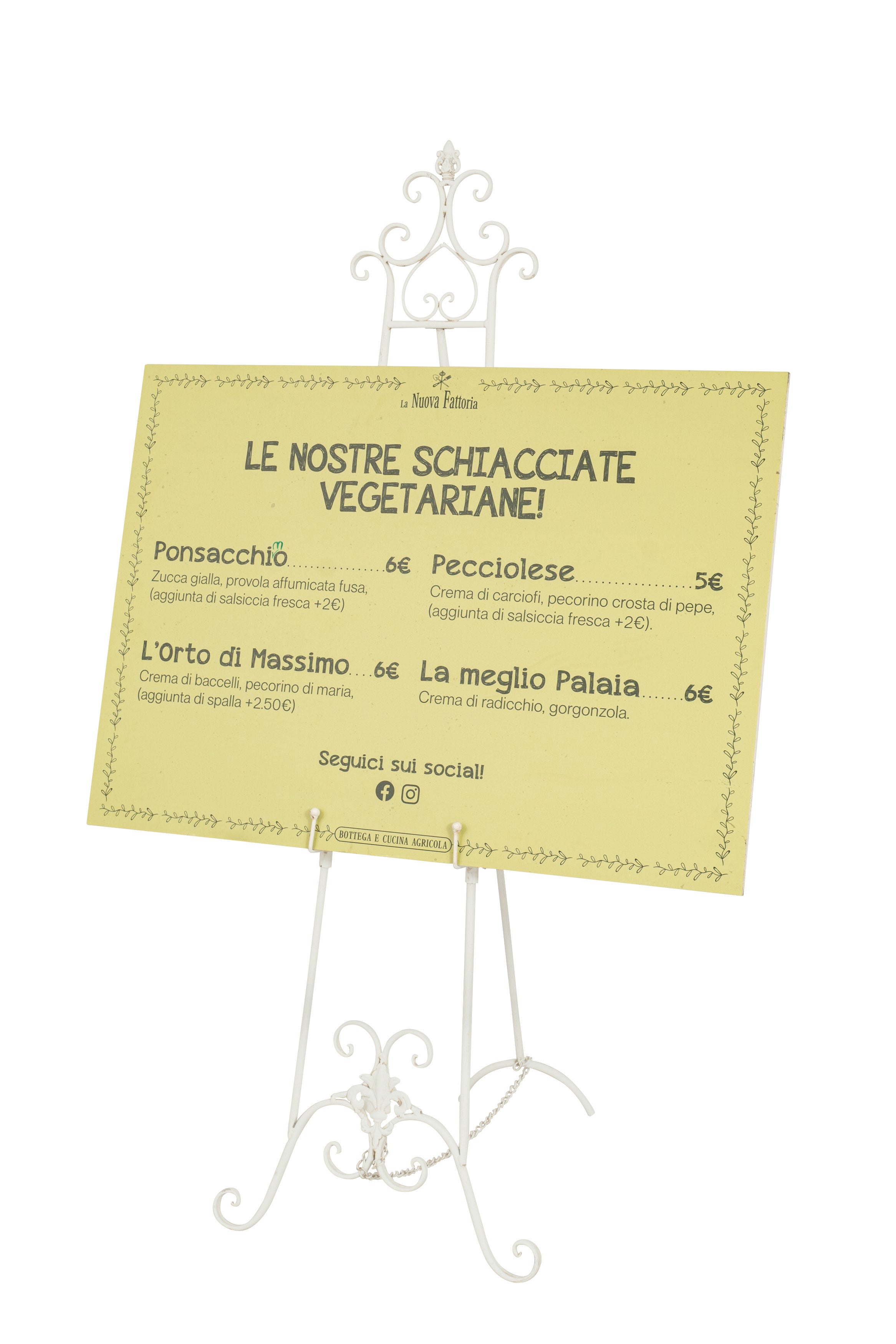 Biscottini Portaquadro in ferro battuto finitura bianca anticata L53xPR96xH150 cm Elegante