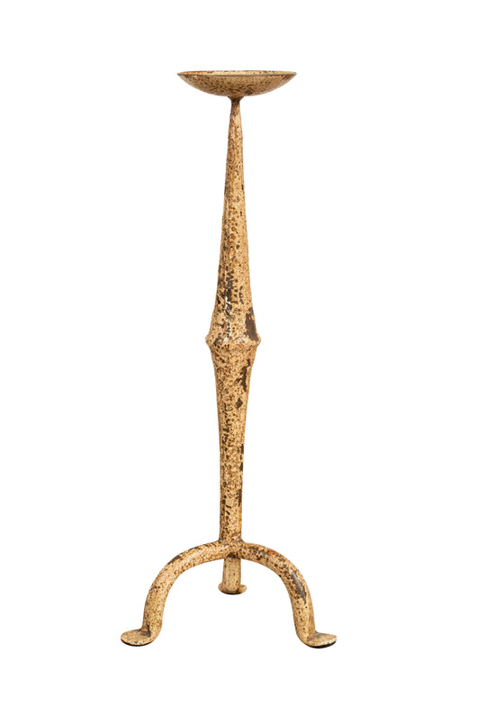 Biscottini CANDELIERE IN FERRO BATTUTO LAVORATO A MANO FINITURA BIANCA ANTICATA Candelabro