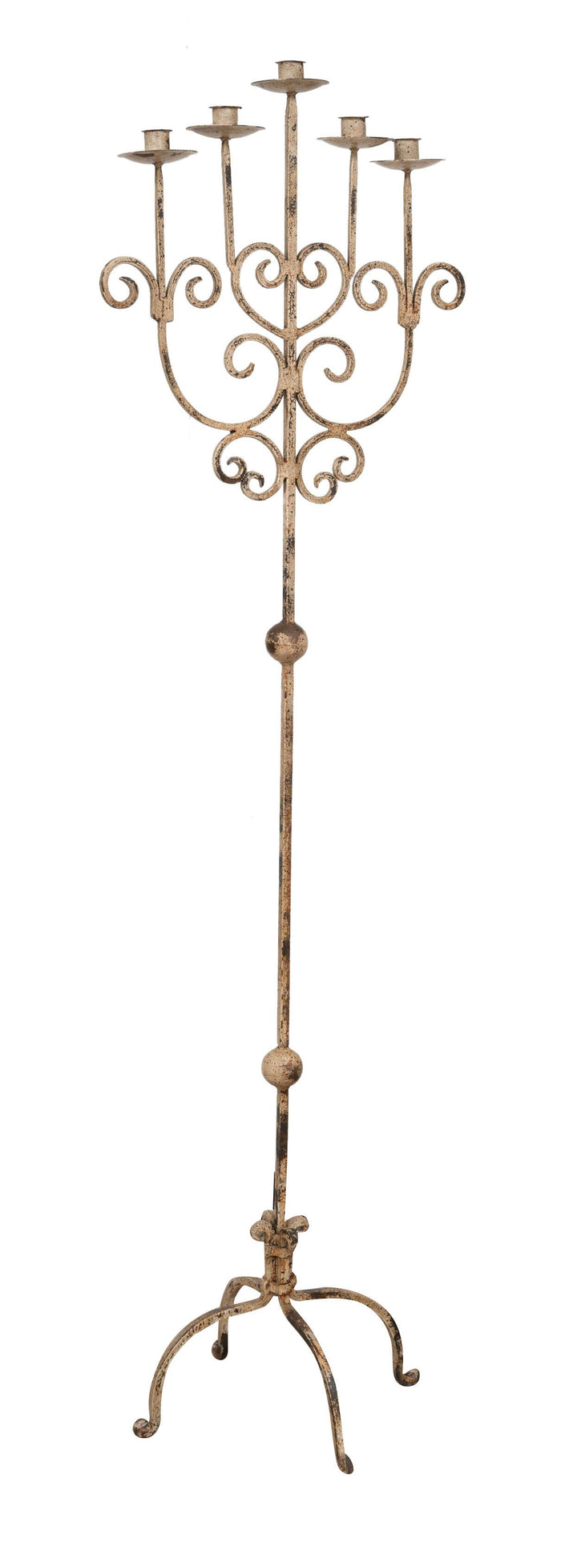 Biscottini CANDELIERE A PIANTANA IN FERRO BATTUTO LAVORATO A MANO dimensioni lunghezza