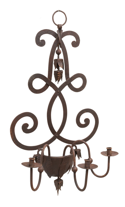 Biscottini CANDELIERE A PIANTANA IN FERRO BATTUTO LAVORATO A MANO dimensioni lunghezza