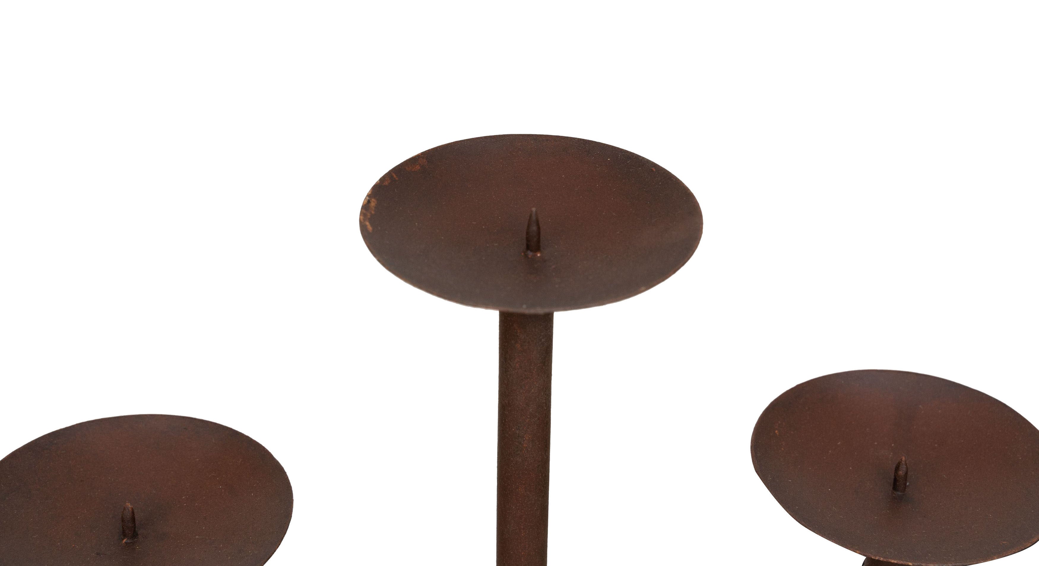 Biscottini CANDELIERE A PIANTANA IN FERRO BATTUTO LAVORATO A MANO dimensioni lunghezza