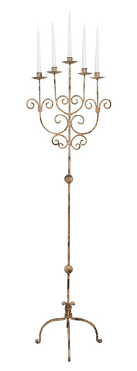 Biscottini CANDELIERE A PIANTANA IN FERRO BATTUTO LAVORATO A MANO dimensioni lunghezza