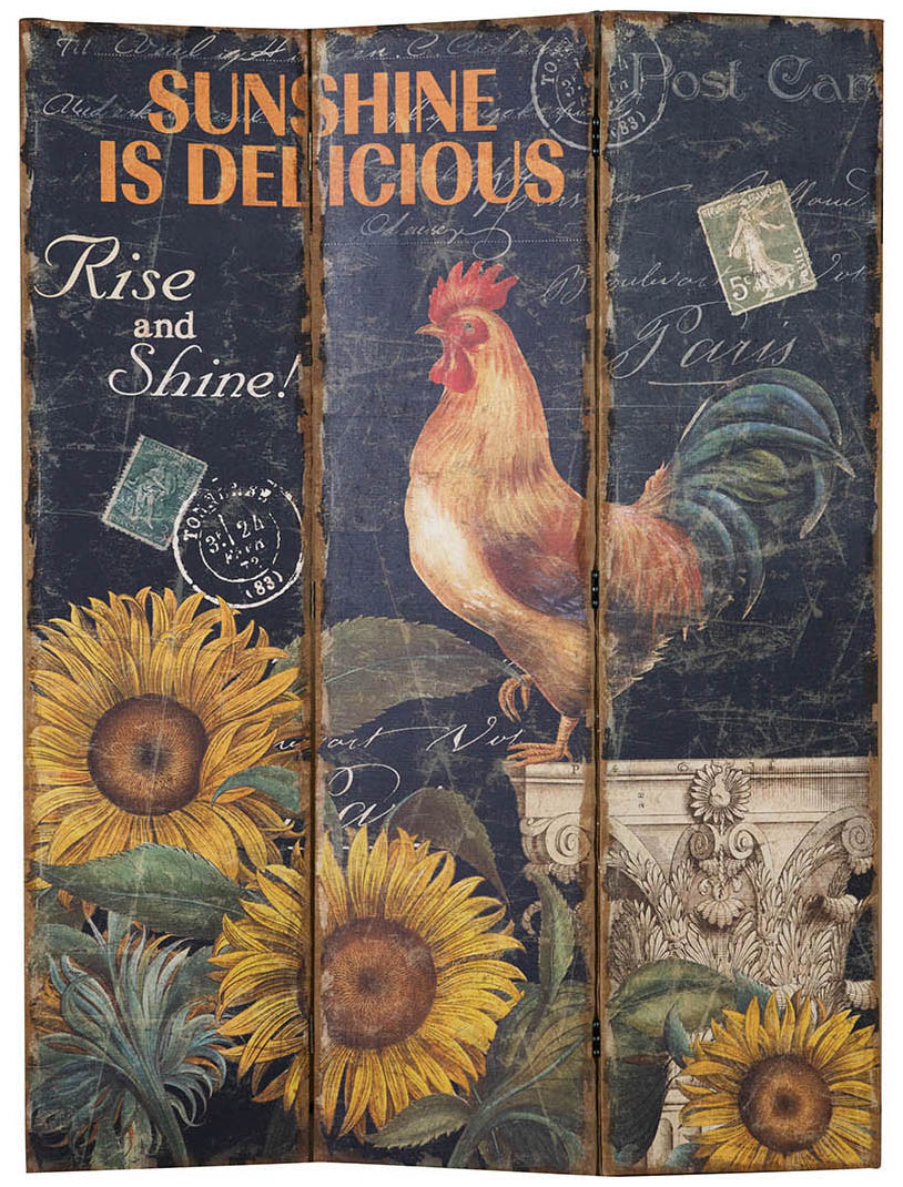 Biscottini Separé 'GALLO' con stampa monofacciale su tela in juta grezza L45xPR9xH183 cm