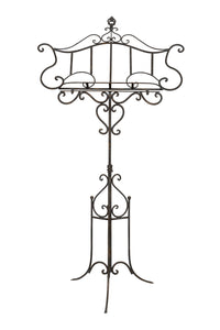 Biscottini Leggio da terra in ferro battuto pieno finitura anticata L85xPR46xH140 cm