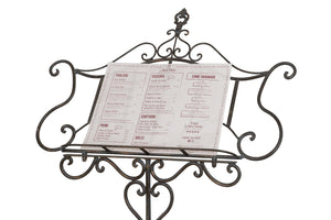 Biscottini Leggio da terra in ferro battuto pieno finitura anticata L85xPR46xH140 cm