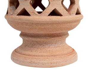 Biscottini Lanterna Terracotta 100% made in Italy interamente lavorata a mano al tornio Porta candele per la casa L30XPR30XH46 CM