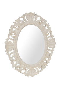 Biscottini SPECCHIERA DA PARETE IN LEGNO FINITURA BIANCA ANTICATA MADE IN ITALY Specchio