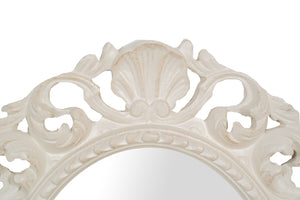 Biscottini SPECCHIERA DA PARETE IN LEGNO FINITURA BIANCA ANTICATA MADE IN ITALY Specchio