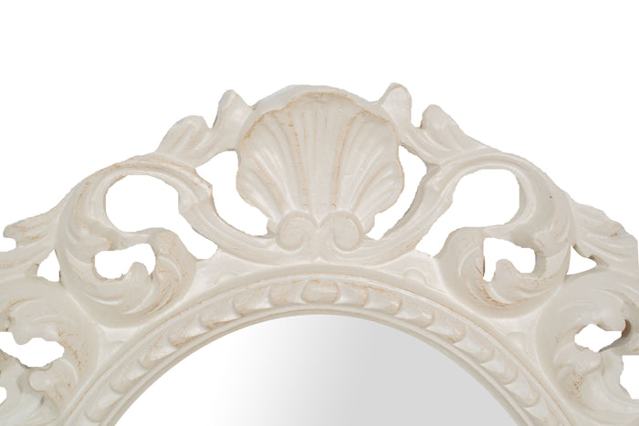 Biscottini SPECCHIERA DA PARETE IN LEGNO FINITURA BIANCA ANTICATA MADE IN ITALY Specchio