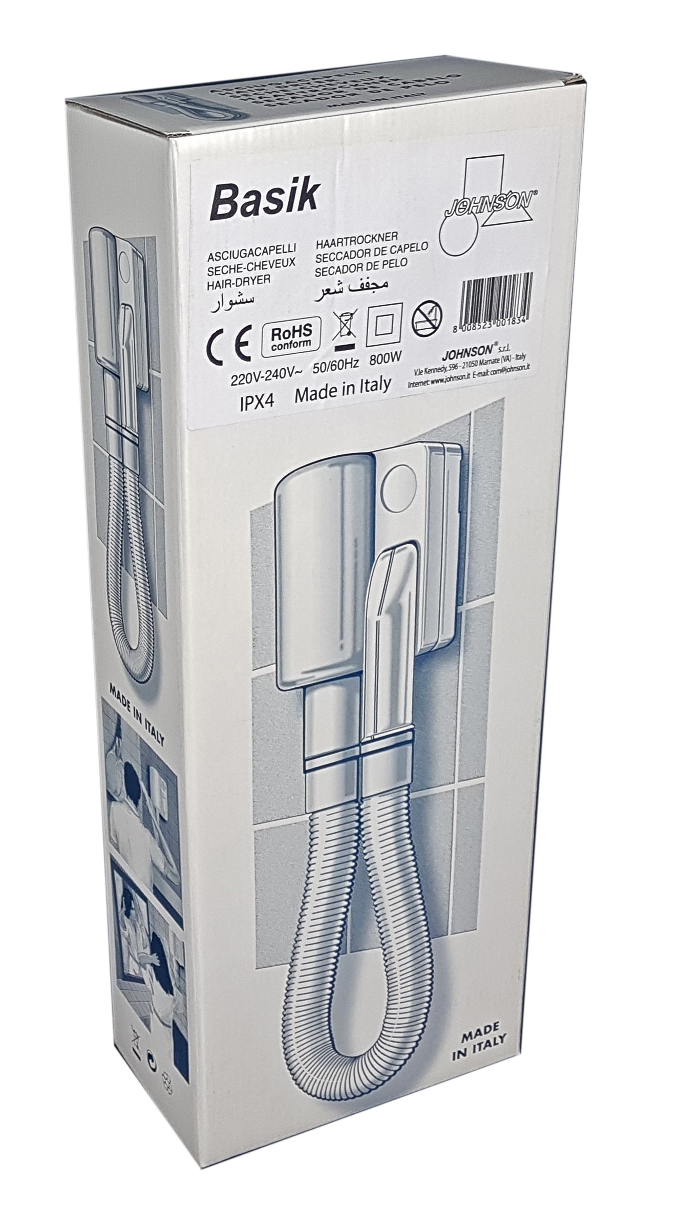 Asciugacapelli da Parete 800W Asciugatore Hotel Albergo Professionale con Filo