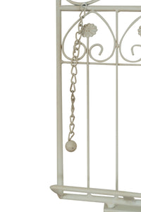 Biscottini Leggio da terra in ferro battuto pieno finitura bianca anticata L46xPR32xH139 cm