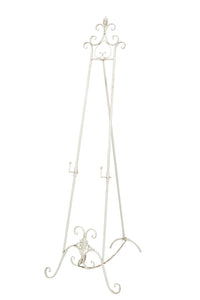 Biscottini Portaquadro in ferro battuto finitura bianca anticata L53xPR96xH150 cm Elegante