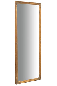 Biscottini Specchio Specchiera da parete e appendere verticale/orizzontale L50xPR4xH140 cm finitura foglia oro anticato