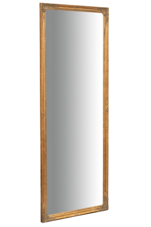 Biscottini Specchio Specchiera da parete e appendere verticale/orizzontale L50xPR4xH140 cm finitura foglia oro anticato