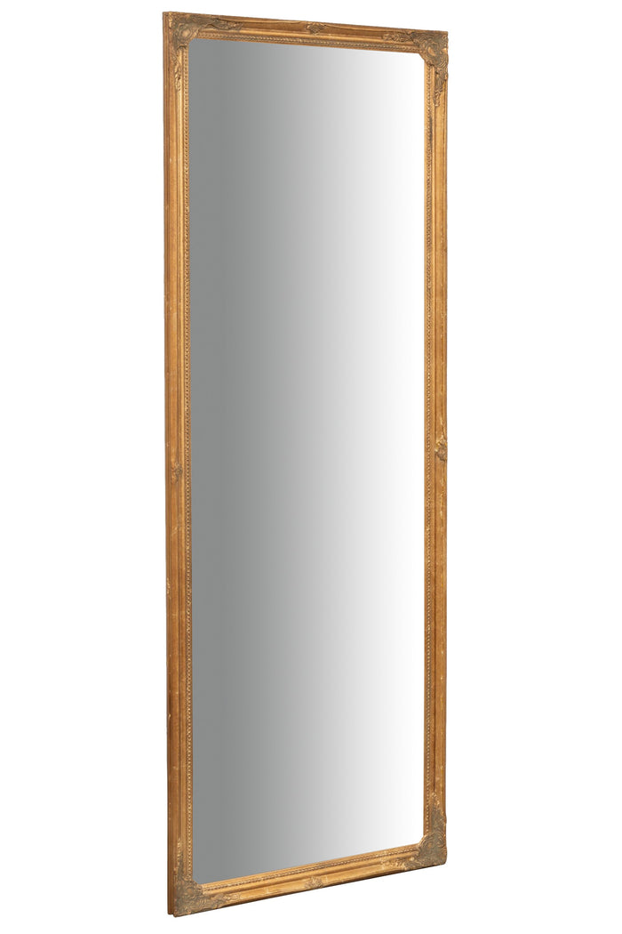 Biscottini Specchio Specchiera da parete e appendere verticale/orizzontale L50xPR4xH140 cm finitura foglia oro anticato