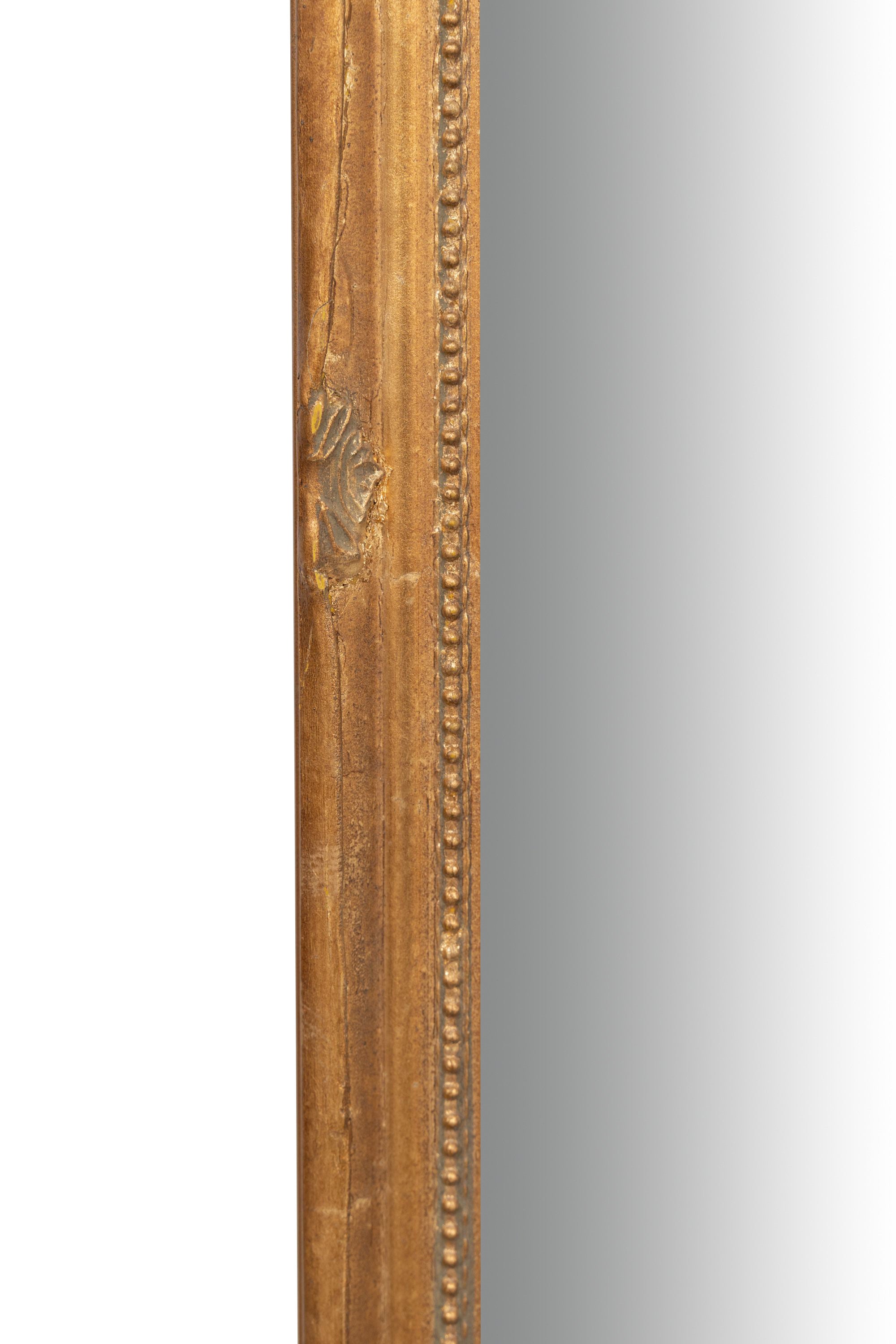 Biscottini Specchio Specchiera da parete e appendere verticale/orizzontale L35xPR4xH82 cm finitura foglia oro anticato