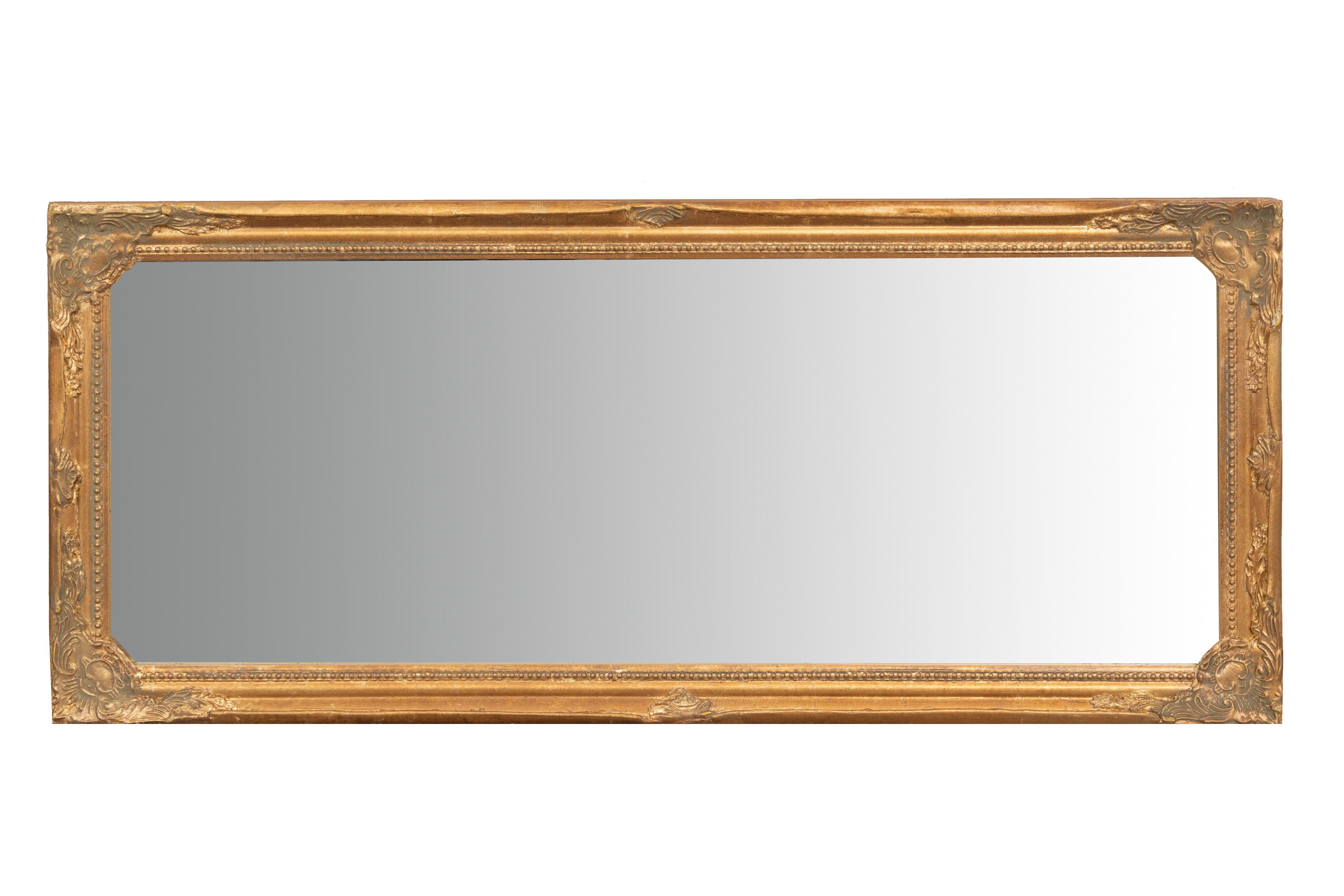 Biscottini Specchio Specchiera da parete e appendere verticale/orizzontale L35xPR4xH82 cm finitura foglia oro anticato