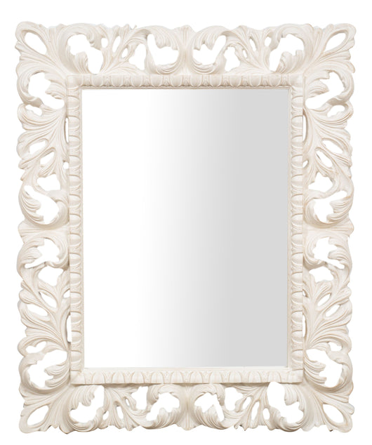 Biscottini SPECCHIERA DA PARETE IN LEGNO FINITURA BIANCA ANTICATA MADE IN ITALY Specchio