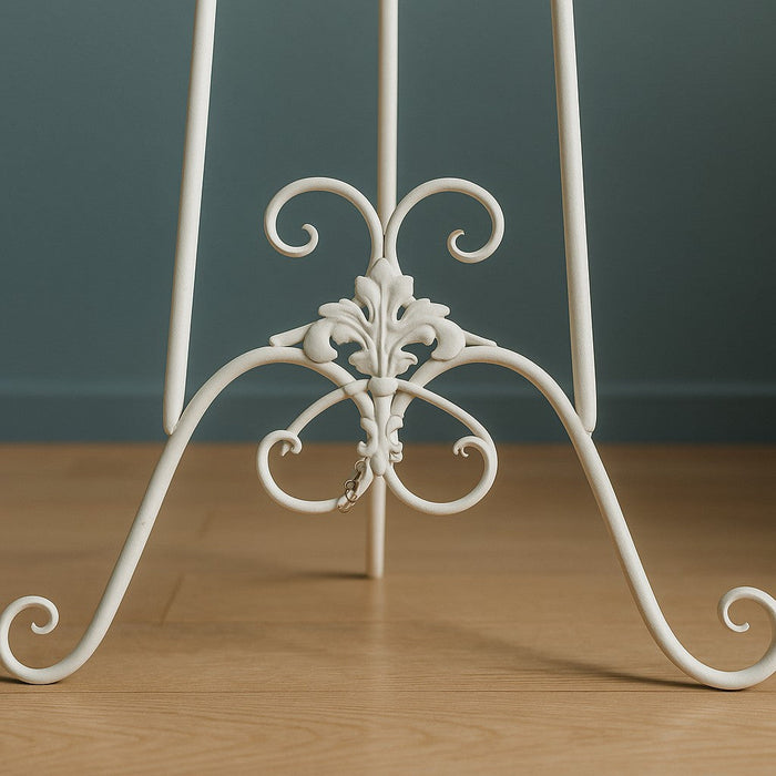 Biscottini Portaquadro in ferro battuto finitura bianca anticata L53xPR96xH150 cm Elegante