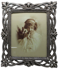 Biscottini Portafoto da appoggio verticale/orizzontale in resina finitura argento anticata L31xPR2xH36 cm