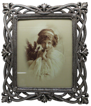 Biscottini Portafoto da appoggio verticale/orizzontale in resina finitura argento anticata L31xPR2xH36 cm