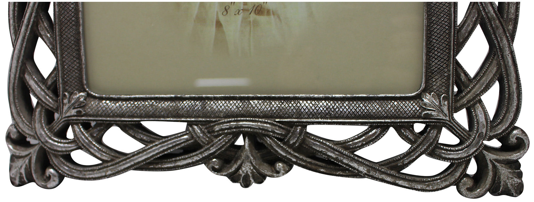 Biscottini Portafoto da appoggio verticale/orizzontale in resina finitura argento anticata L31xPR2xH36 cm