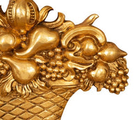 Biscottini FREGIO CESTO FRUTTA IN LEGNO FINITURA FOGLIA ORO ANTICATO MADE IN ITALY