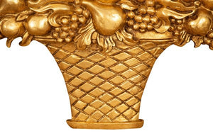 Biscottini FREGIO CESTO FRUTTA IN LEGNO FINITURA FOGLIA ORO ANTICATO MADE IN ITALY