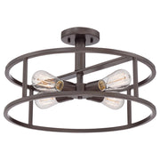 Lampada a Soffitto Industrial Nordico New Harbor Acciaio Bronzo Western 4 Luci E27