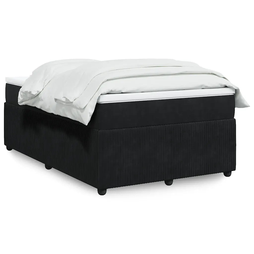 Giroletto a Molle con Materasso Nero 120x200 cm in Velluto 3285634