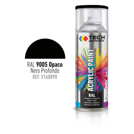 SPRAY ACRILICO NERO OPACO 400ML RAL 9005.