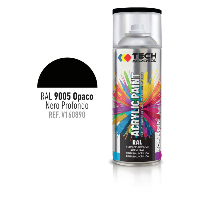 SPRAY ACRILICO NERO OPACO 400ML RAL 9005.