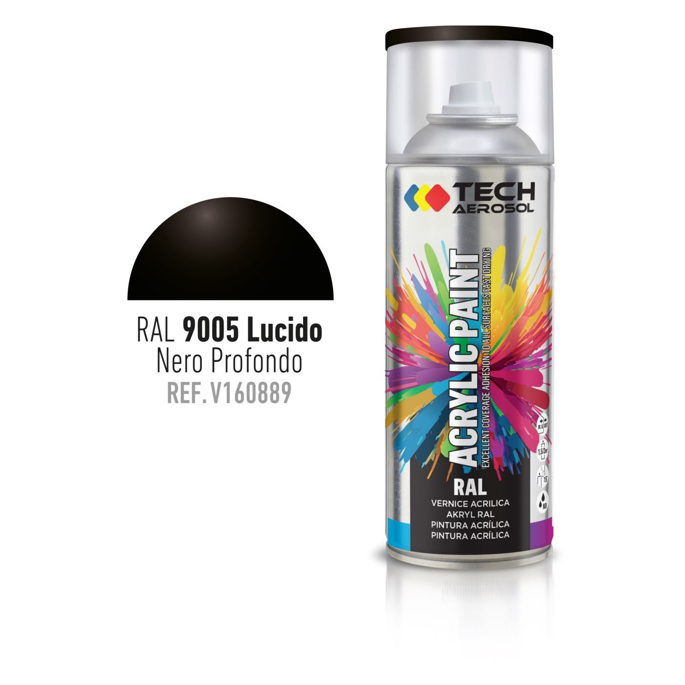 SPRAY ACRILICO NERO LUCIDO 400ML RAL 9005.