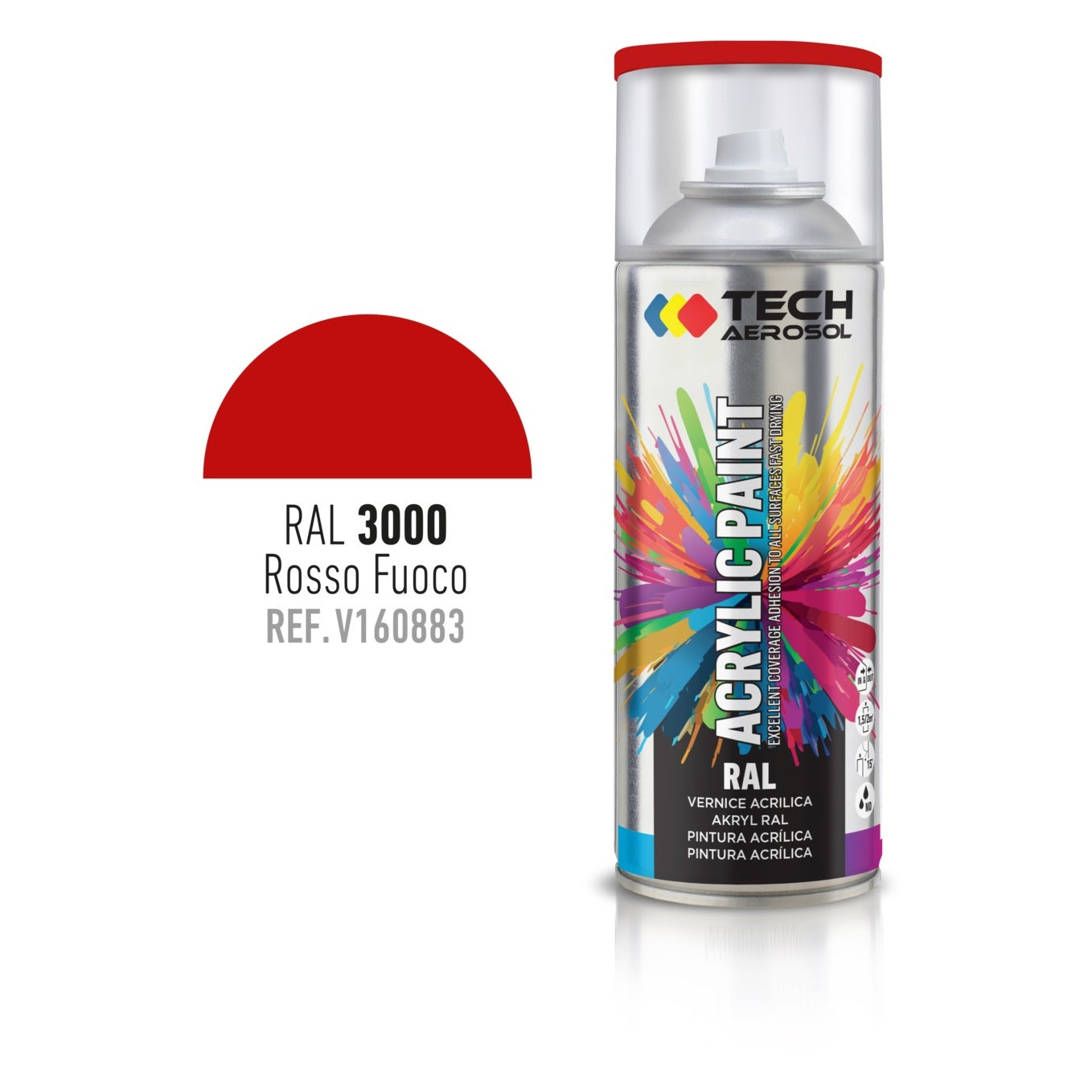 SPRAY ACRILICO ROSSO FUOCO 400ML RAL 3000.